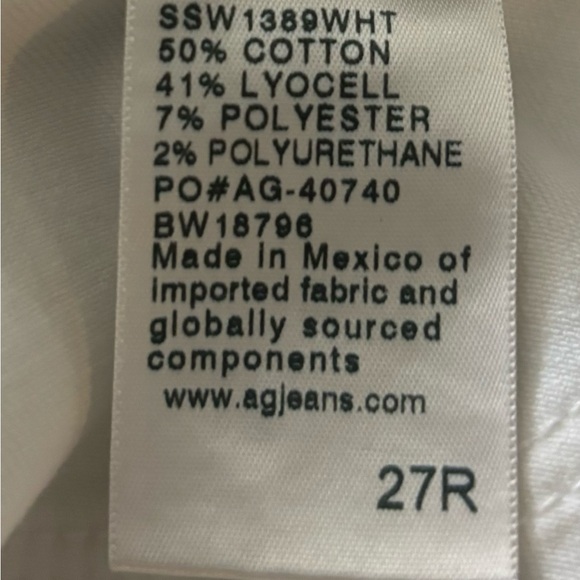 AG Adriano Goldschmied NWOT Women's Legging Ankle Jeans, in White. - Picture 12 of 12